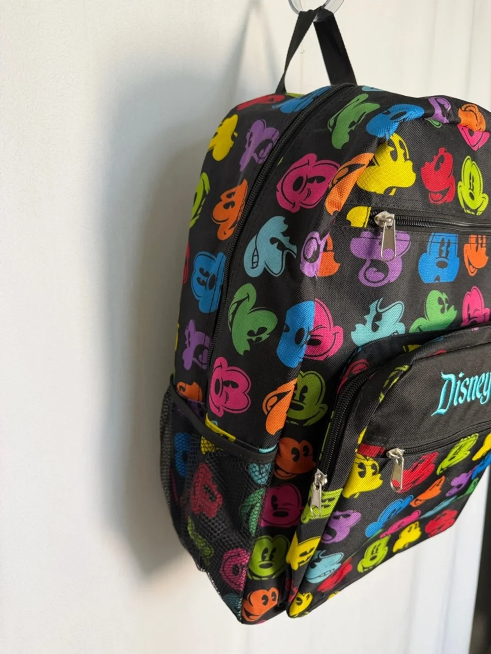 Disneyland Resort Exclusive Mickey Mouse Rainbow Face Backpack Embroidered EUC